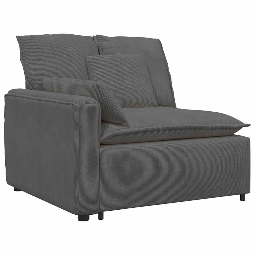 Thumbnail - vidaXL Modulares Sofa mit Fußhocker und Kissen Dunkelgrau