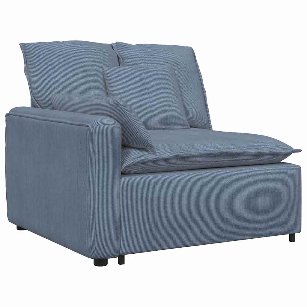 vidaXL Modulaire bank met voetenbank en kussens blauw afbeelding