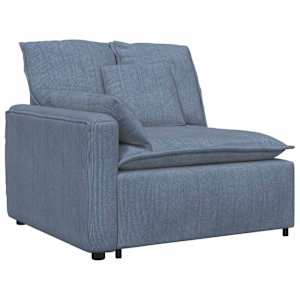 vidaXL Modulares Sofa mit Fu&szlig;hocker und Kissen Blau