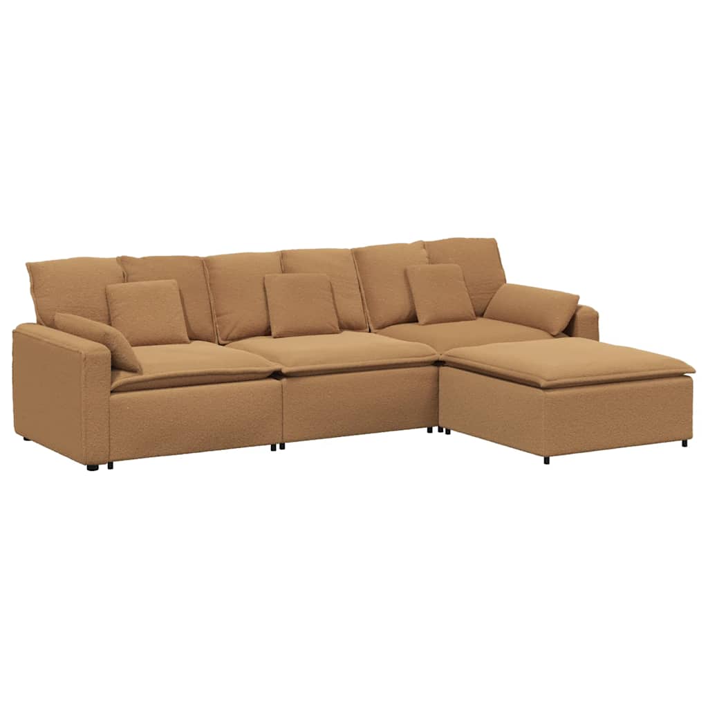 Thumbnail - vidaXL Modulares Sofa mit Fußhocker und Kissen Beige