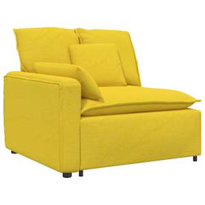 vidaXL Modulares Sofa mit Kissen Hellgelb