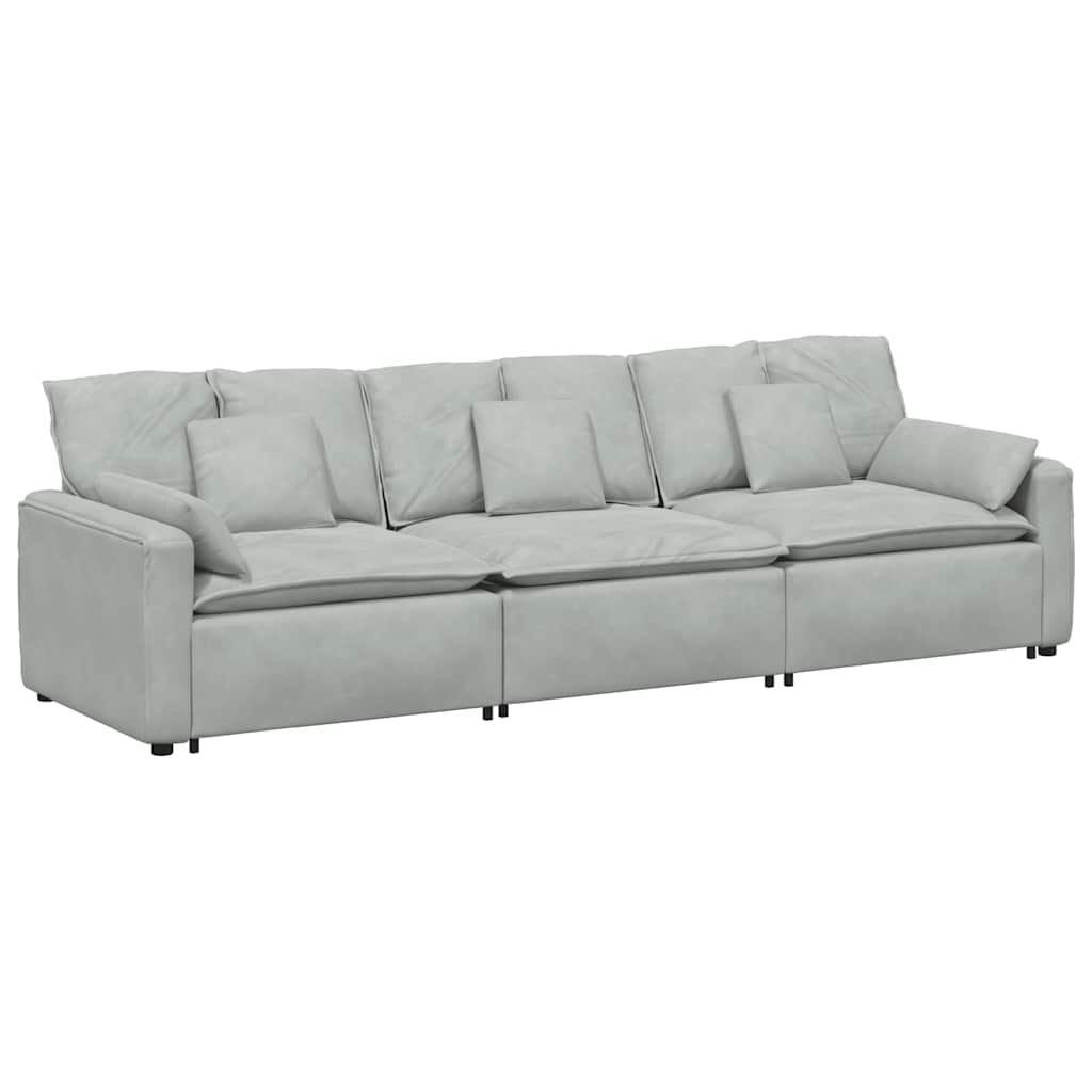 Thumbnail - vidaXL Modulares Sofa mit Kissen Hellgrau