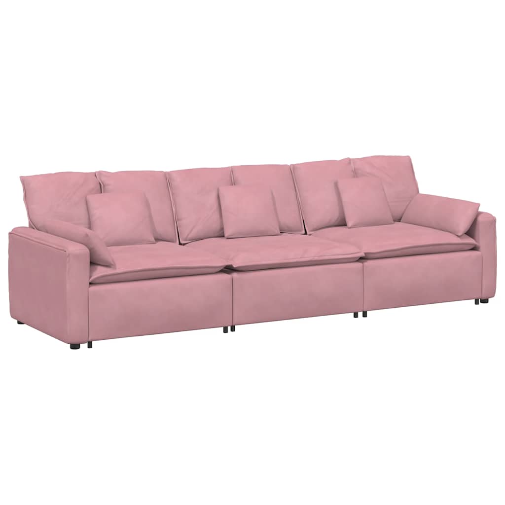 Thumbnail - vidaXL Modulares Sofa mit Kissen Rosa