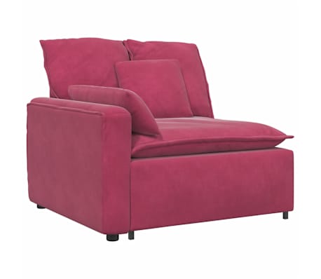 vidaXL Modulares Sofa mit Kissen Weinrot
