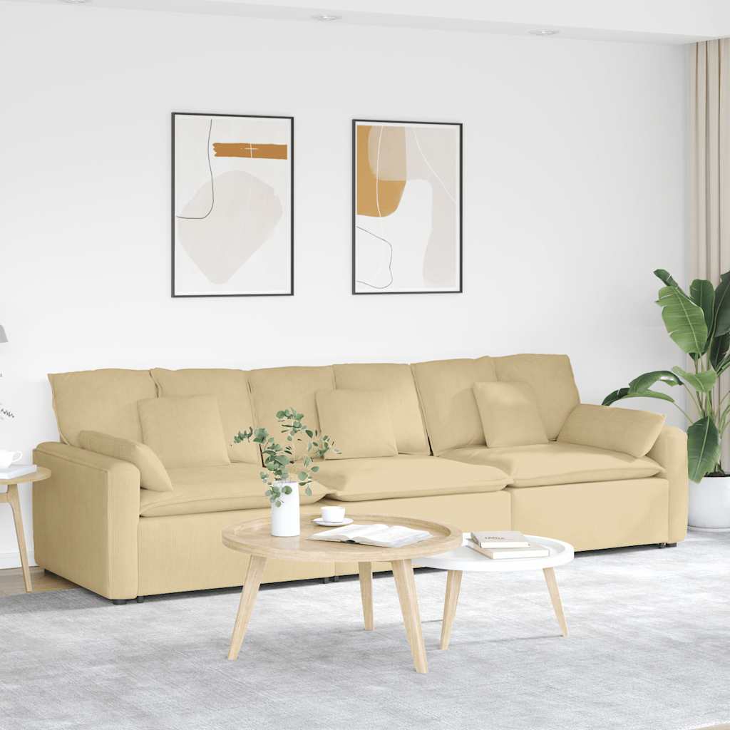 vidaXL Modulares Sofa mit Kissen Hellgrün Grau