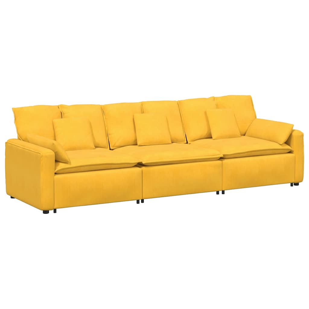 Thumbnail - vidaXL Modulares Sofa mit Kissen Hellgelb