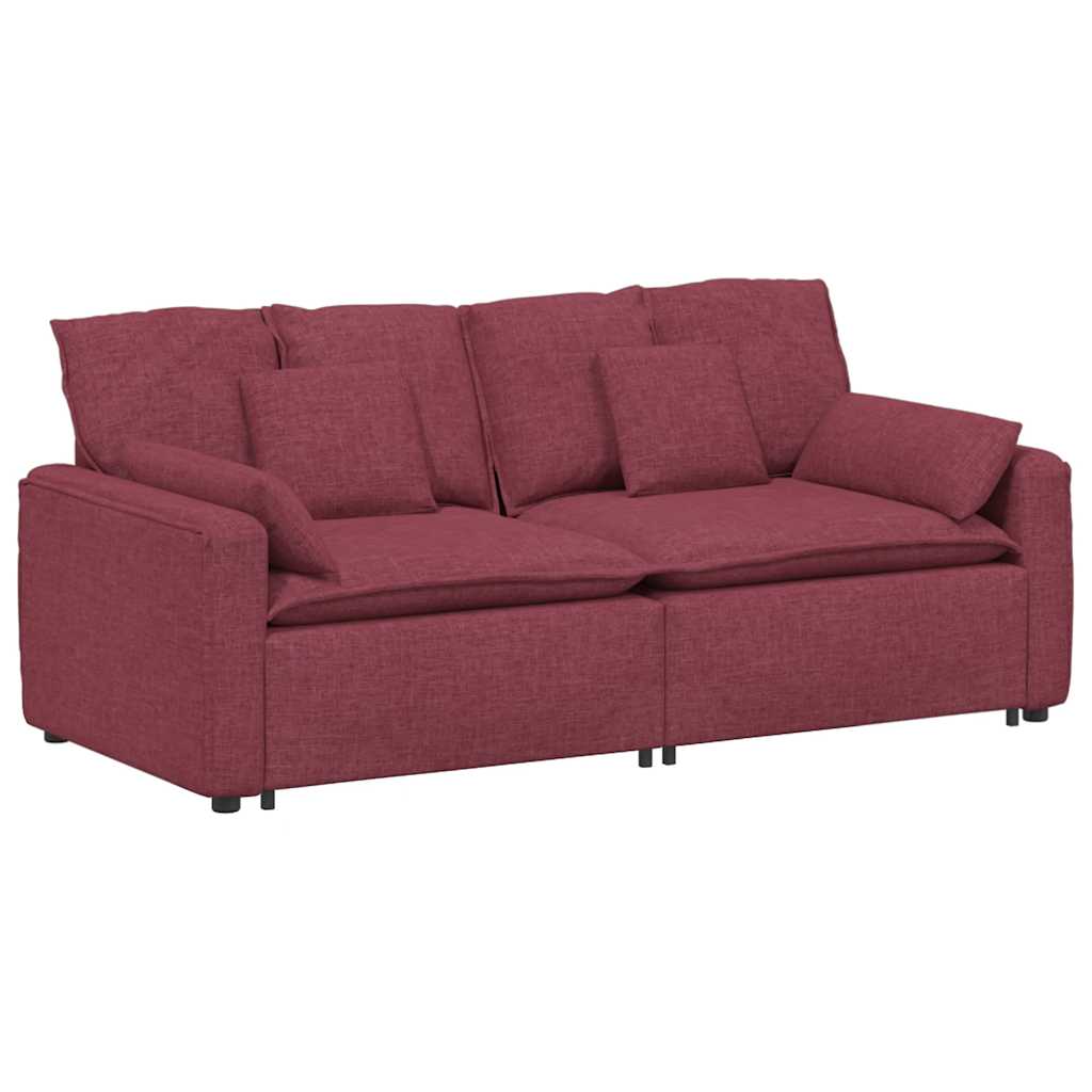 Thumbnail - vidaXL Modulares Sofa mit Kissen Weinrot