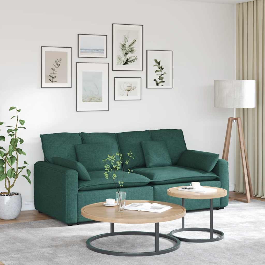 vidaXL Modulares Sofa mit Kissen Dunkelgrün