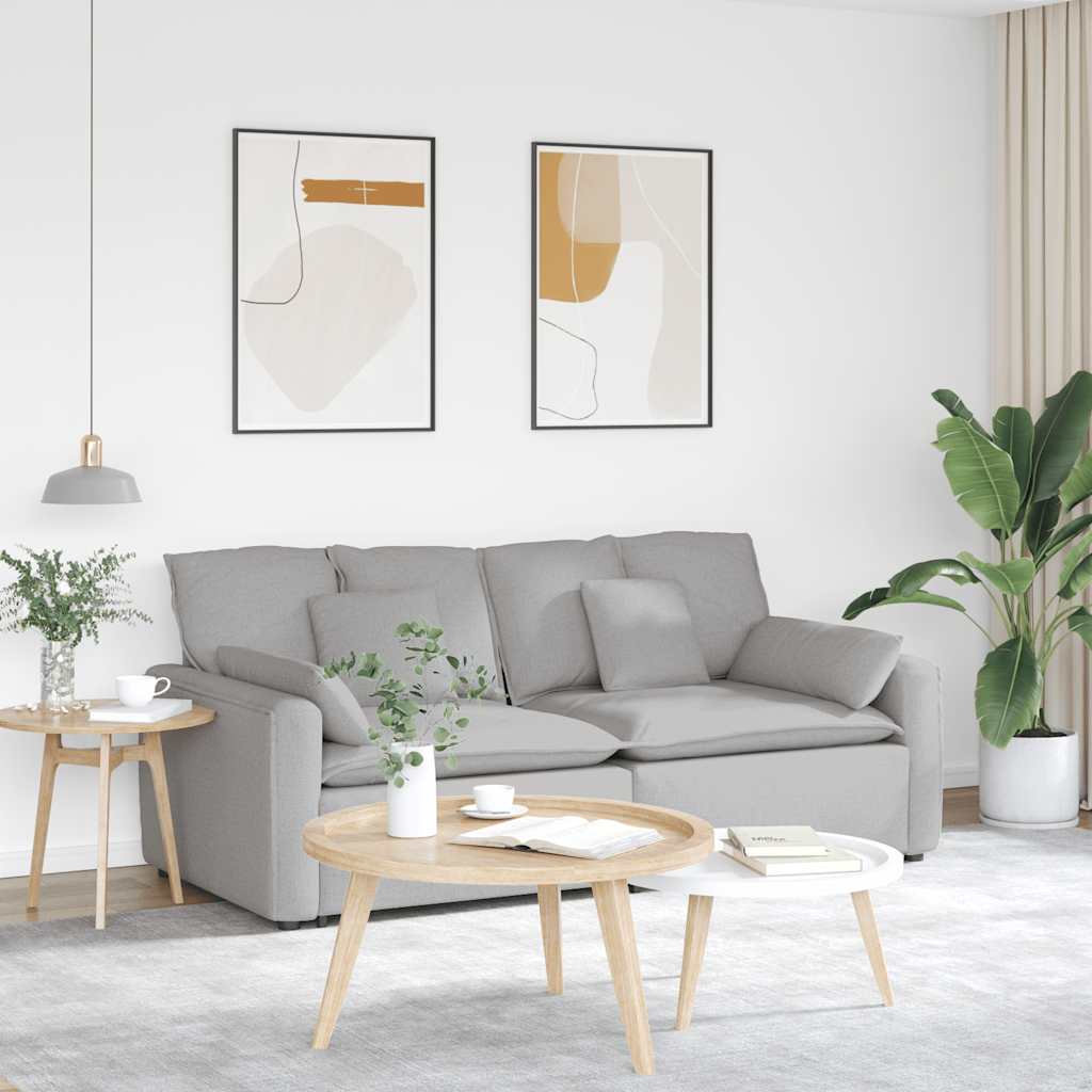 vidaXL Modulares Sofa mit Kissen Wolkengrau