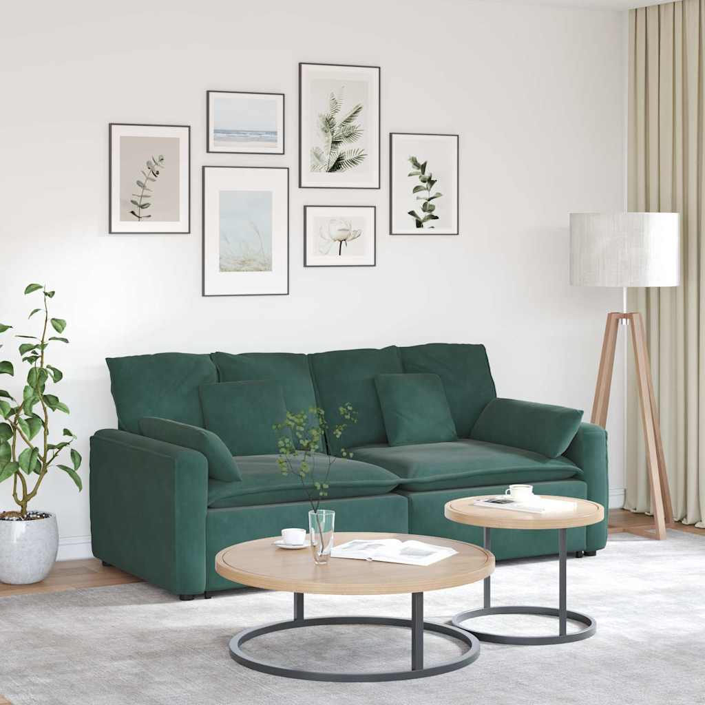 vidaXL Modulares Sofa mit Kissen Dunkelgrün