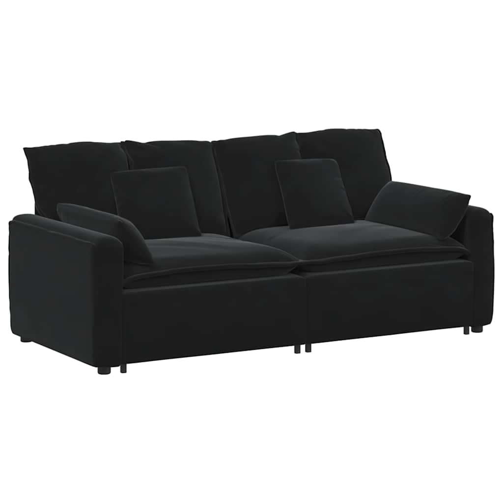 Thumbnail - vidaXL Modulares Sofa mit Kissen Schwarz