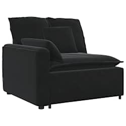 vidaXL Modularni kavč z blazinami črne barve
