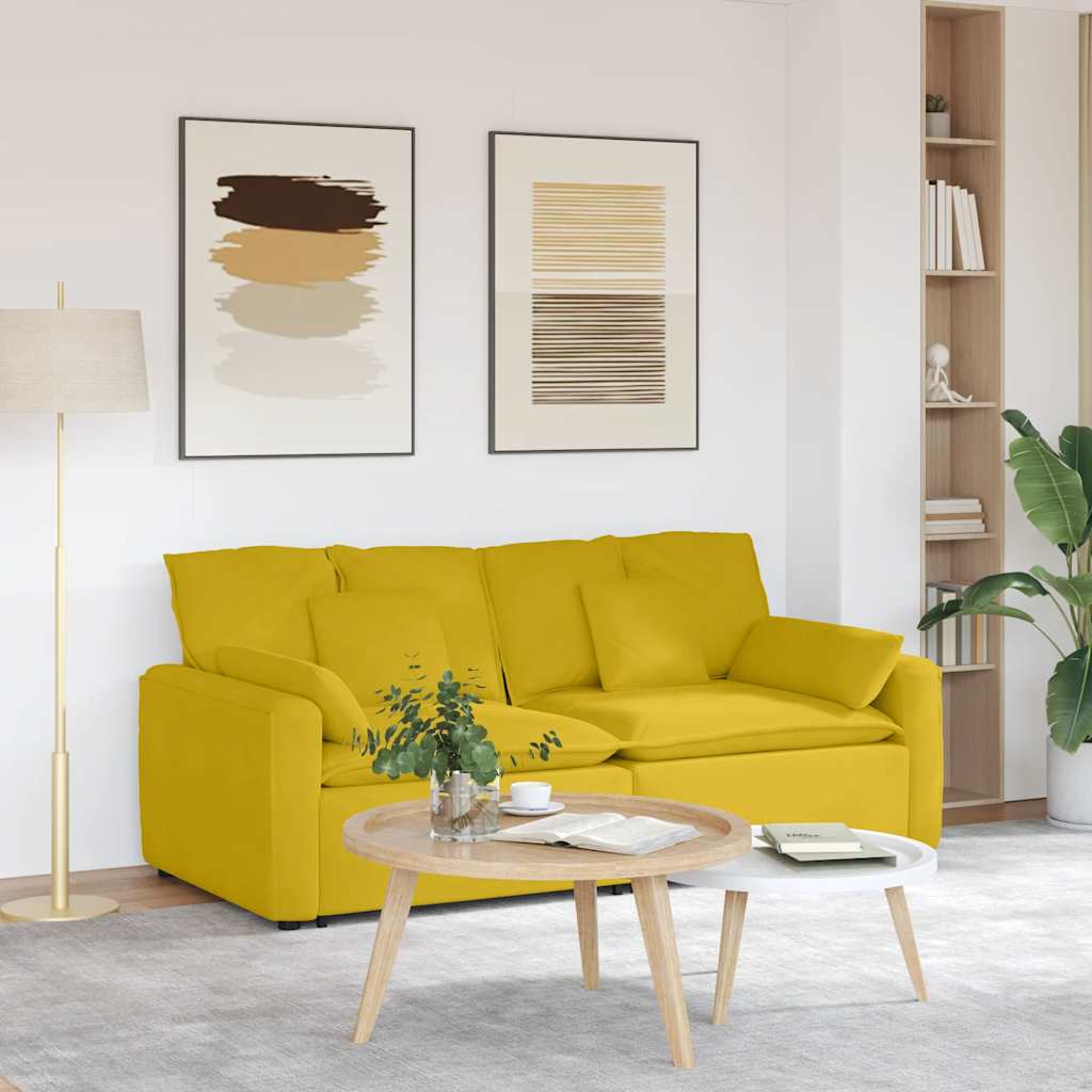 vidaXL Modulares Sofa mit Kissen Gelb