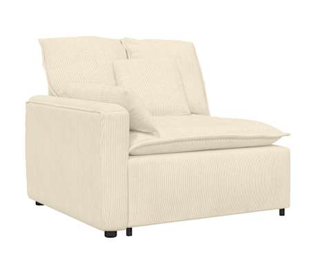 vidaXL Modulares Sofa mit Kissen Cream