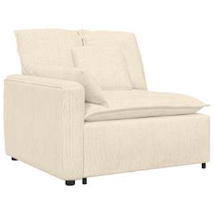 vidaXL Modulares Sofa mit Kissen Cream