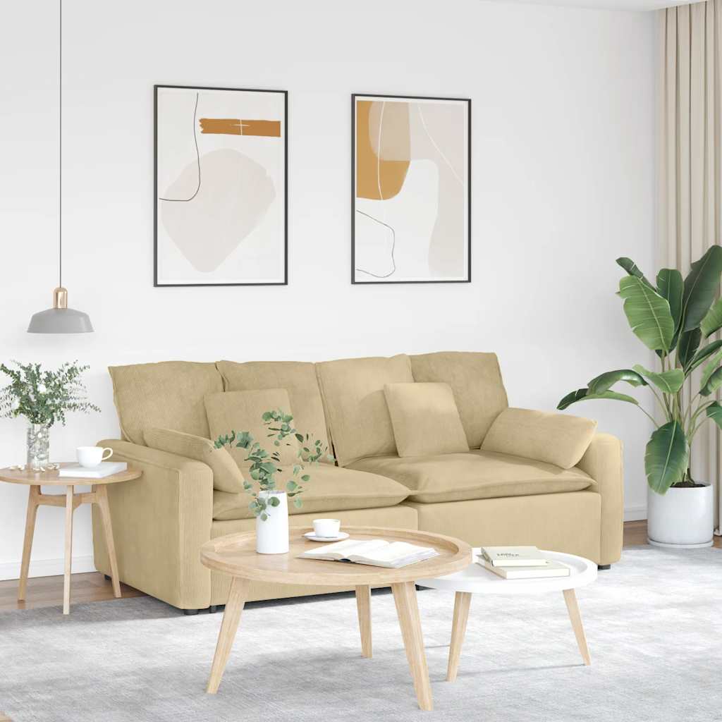 vidaXL Modulares Sofa mit Kissen Hellgrün Grau