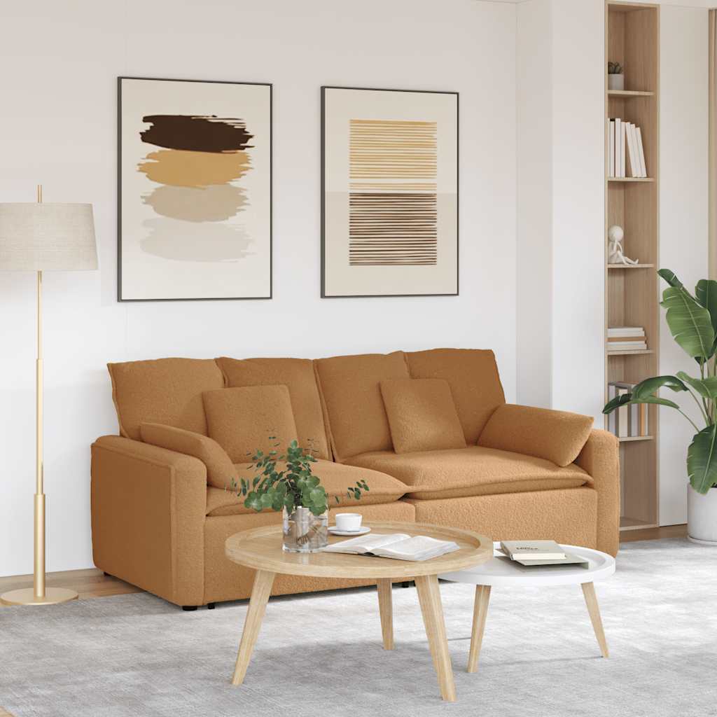 vidaXL Modulares Sofa mit Kissen Beige