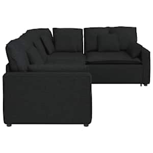 Modulární pohovka s polštáři textil černá - obrázek 7