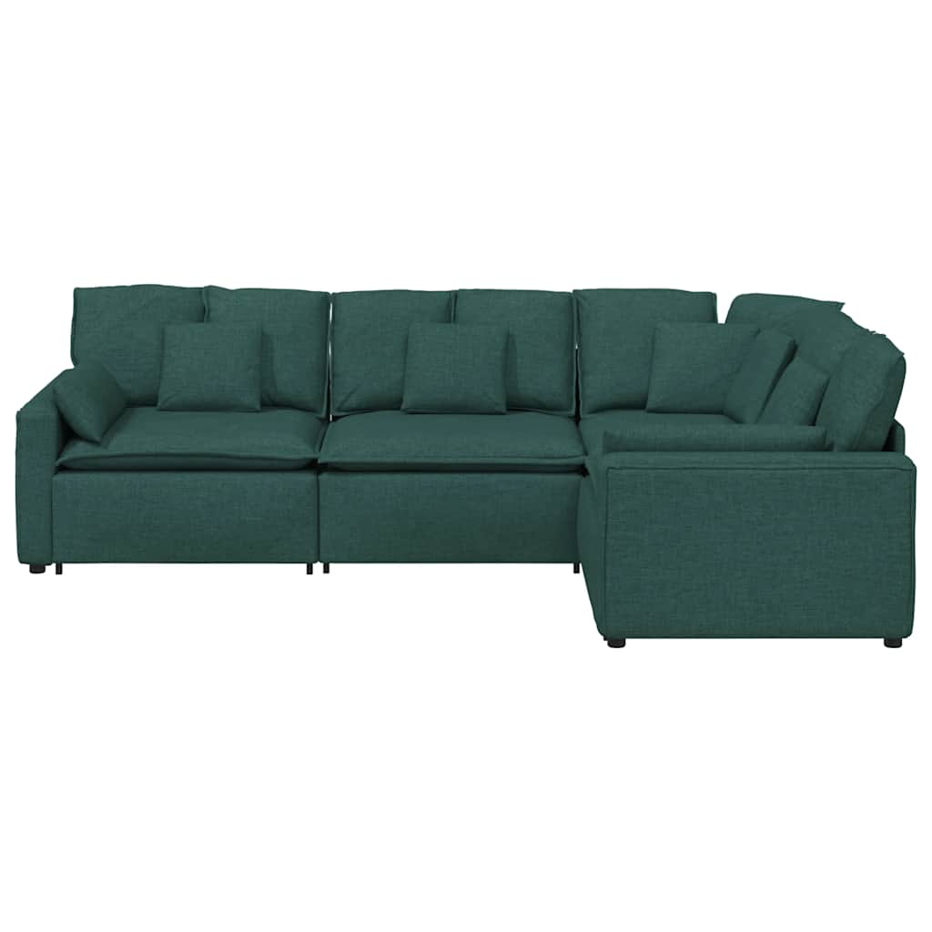 Thumbnail - vidaXL Modulares Sofa mit Kissen Stoff Dunkelgrün