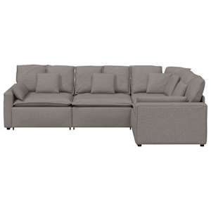 Modulární pohovka s polštáři textil taupe - obrázek 6
