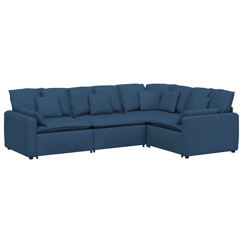 Thumbnail - vidaXL Modulares Sofa mit Kissen Stoff Blau