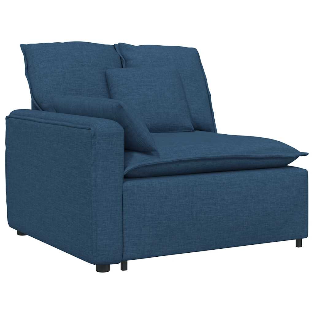 vidaXL Modulaire bank met kussens stof blauw afbeelding