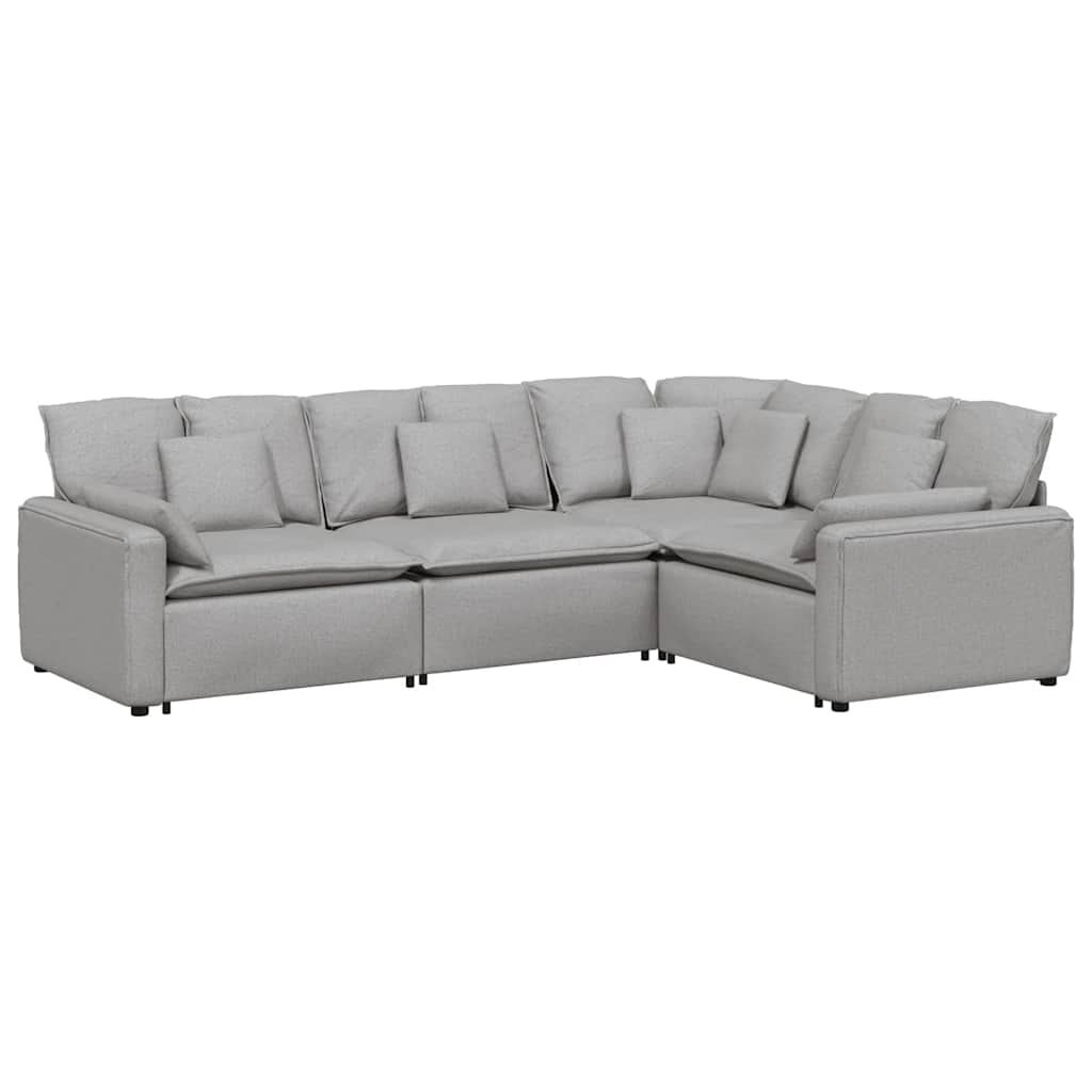 Thumbnail - vidaXL Modulares Sofa mit Kissen Stoff Wolkengrau