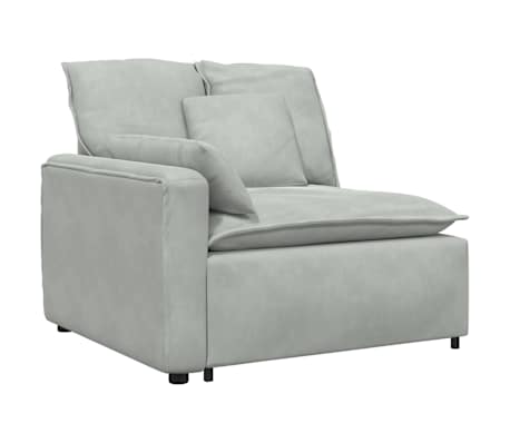 vidaXL modulsofa med hynder fl&oslash;jl lysegr&aring;