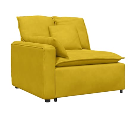 vidaXL Modulares Sofa mit Kissen Samt Gelb