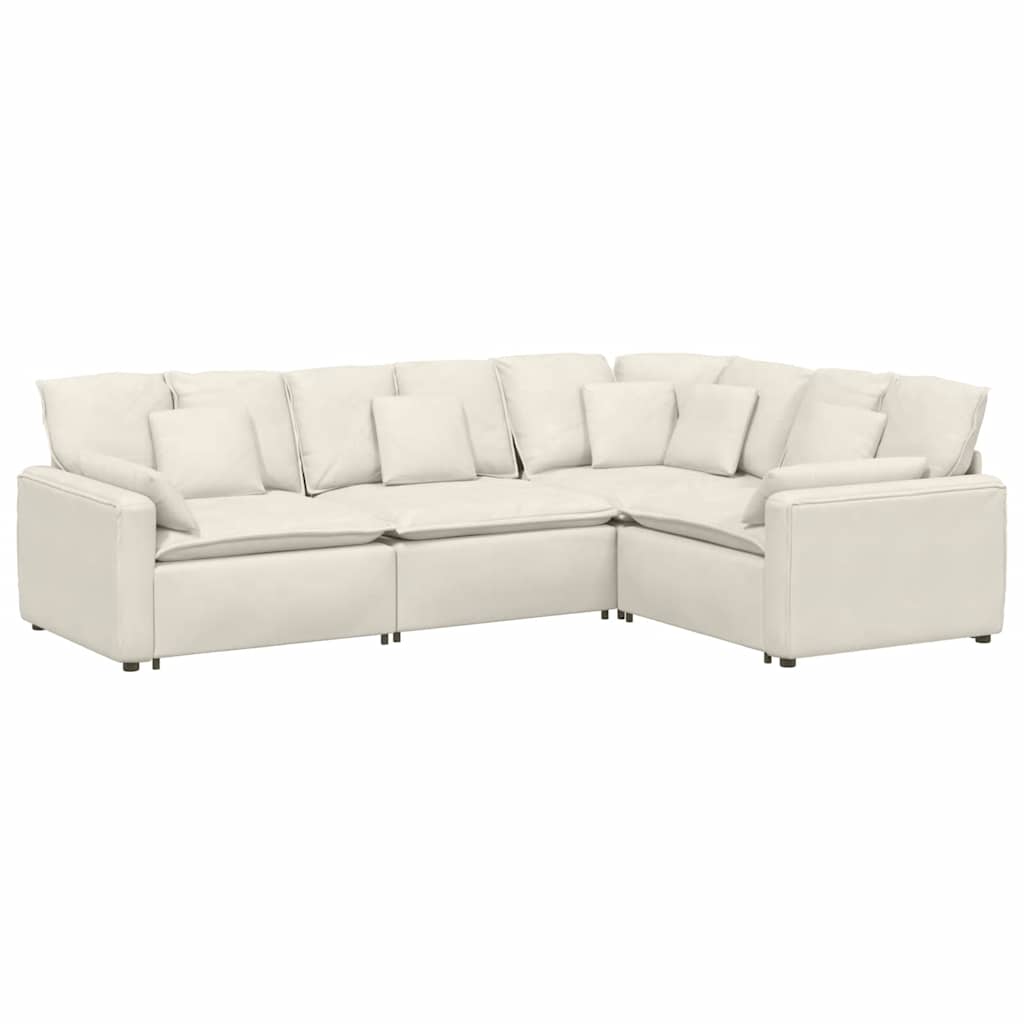 Thumbnail - vidaXL Modulares Sofa mit Kissen Samt Cream