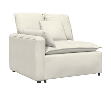 vidaXL Modulaire bank met kussens fluweel cr&egrave;mekleurig