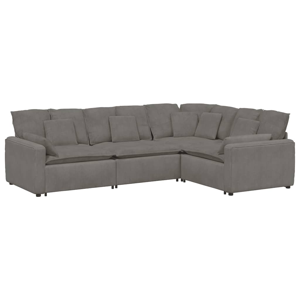 Thumbnail - vidaXL Modulares Sofa mit Kissen Cordstoff Hellgrau