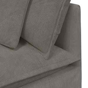 Modulární pohovka s polštáři manšestrová tkanina světle šedá - obrázek 10