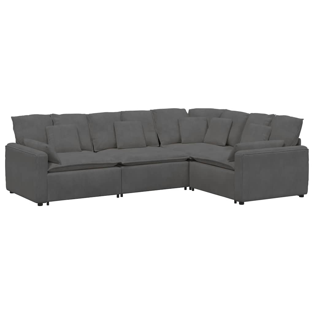 Thumbnail - vidaXL Modulares Sofa mit Kissen Cordstoff Dunkelgrau