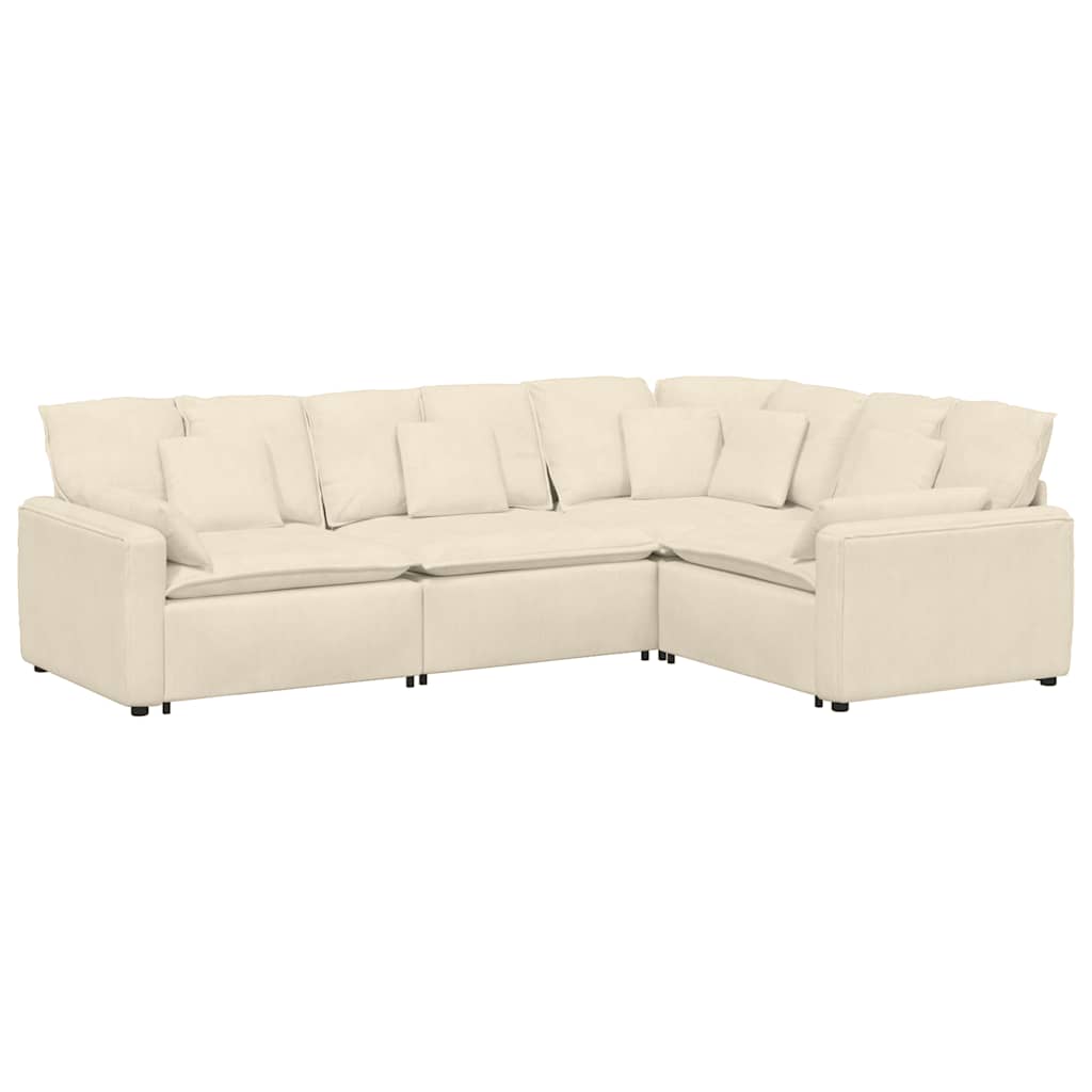 Thumbnail - vidaXL Modulares Sofa mit Kissen Cordstoff Creme
