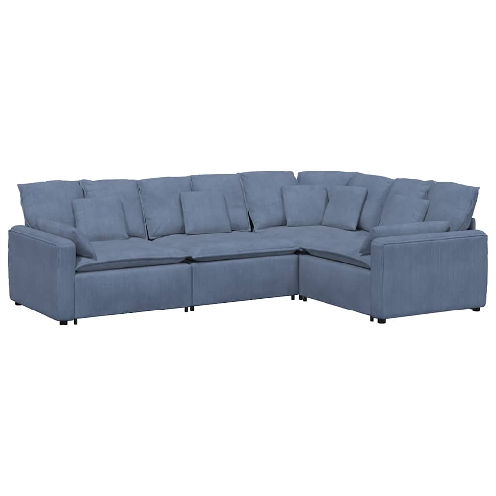 Thumbnail - vidaXL Modulares Sofa mit Kissen Cordstoff Blau