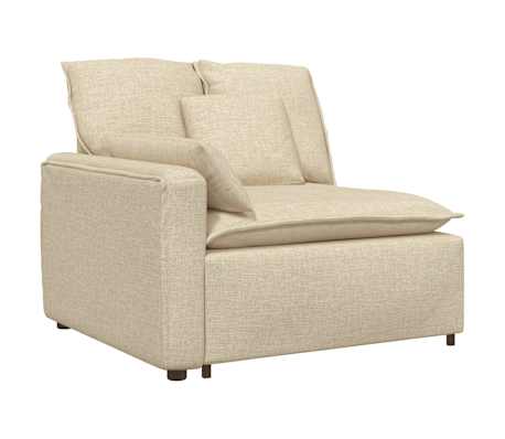 vidaXL Canapea modulară cu taburet și perne, material textil, crem