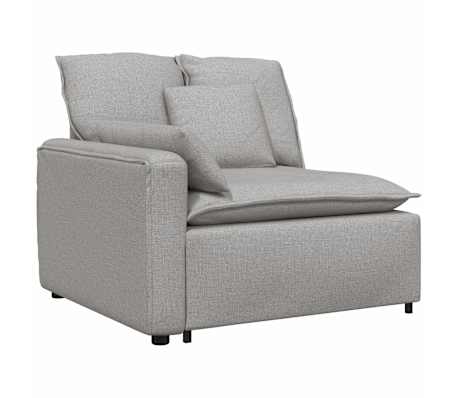 vidaXL Modulares Sofa mit Fu&szlig;hocker Kissen Stoff Wolkengrau