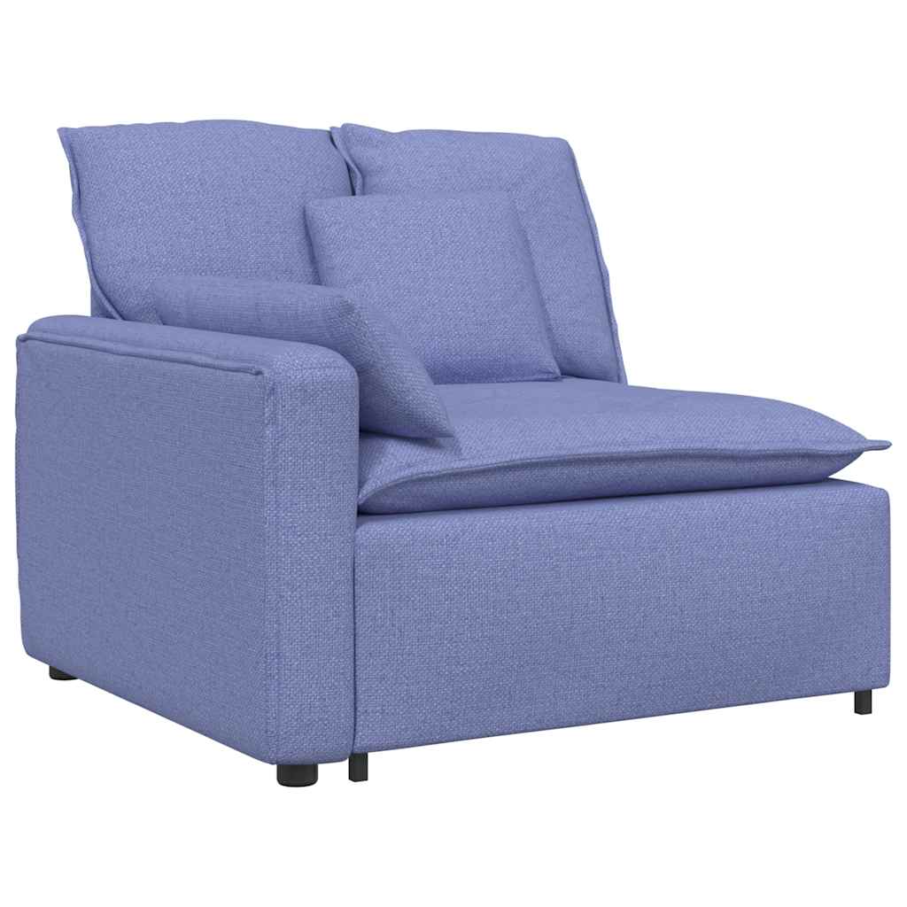 vidaXL Modulaire bank met voetenbank en kussens stof jeans blauw afbeelding