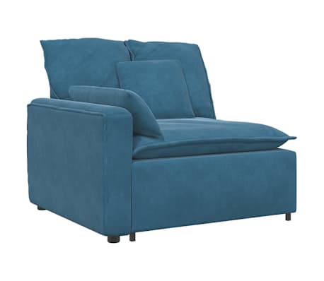 vidaXL Modulsoffa med fotpall och dynor sammetsbl&aring;