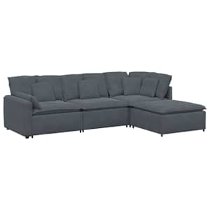 vidaXL mooduldiivan jalapingiga ja patjadega, samet, tumehall