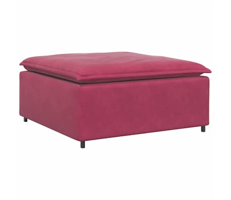 vidaXL Canapea modulară cu taburet și perne, catifea, roșu vin