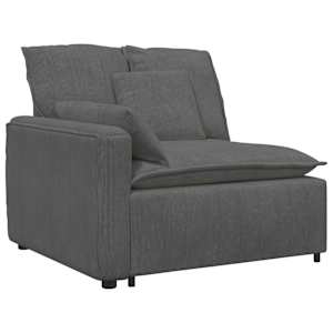 vidaXL Modulares Sofa mit Fu&szlig;hocker Kissen Cordstoff Dunkelgrau