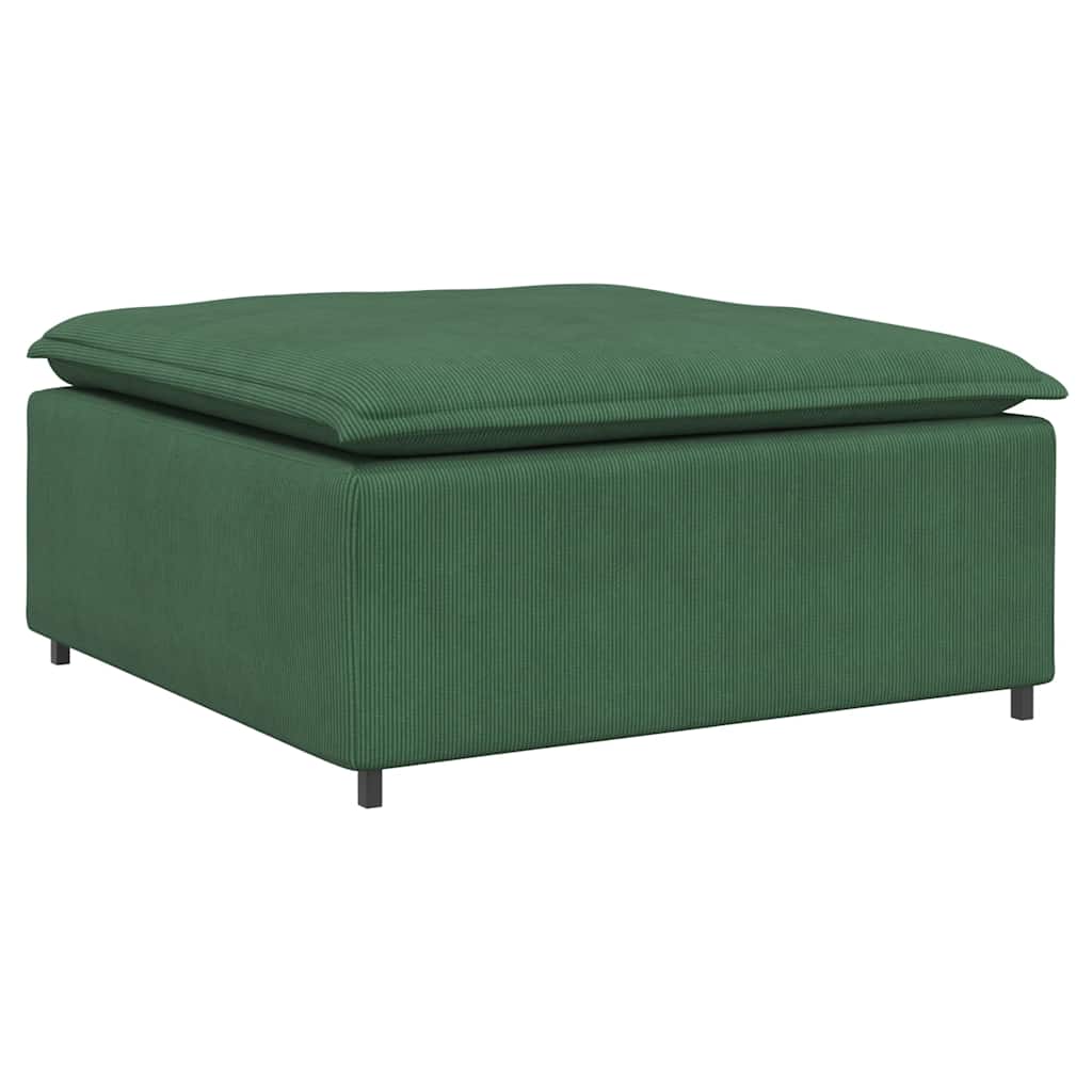 vidaXL Modulaire bank met voetenbank en kussens corduroy jungle groen afbeelding