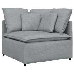 vidaXL Modulinė sofa su pakoja ir pagalvėlėmis, audinys, &scaron;viesiai pilka