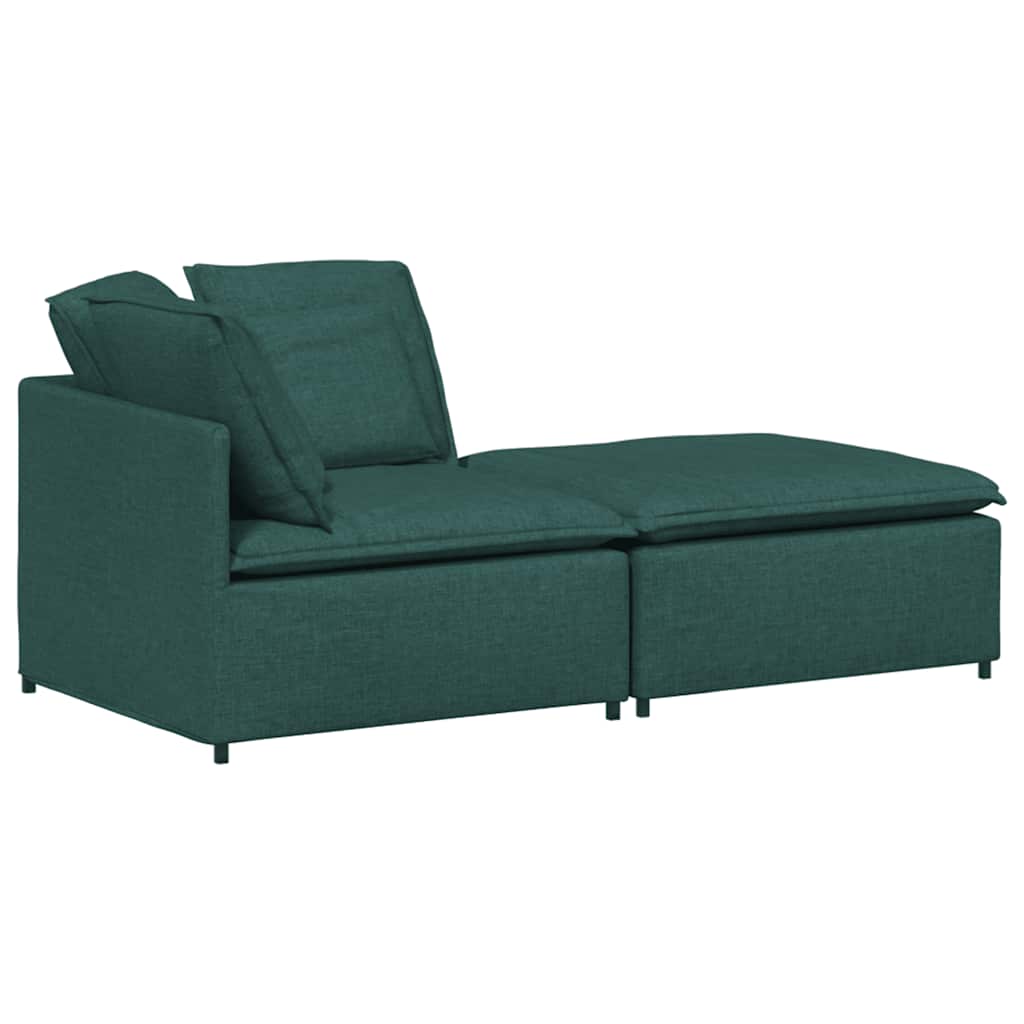 Thumbnail - vidaXL Modulares Sofa mit Fußhocker Kissen Stoff Dunkelgrün