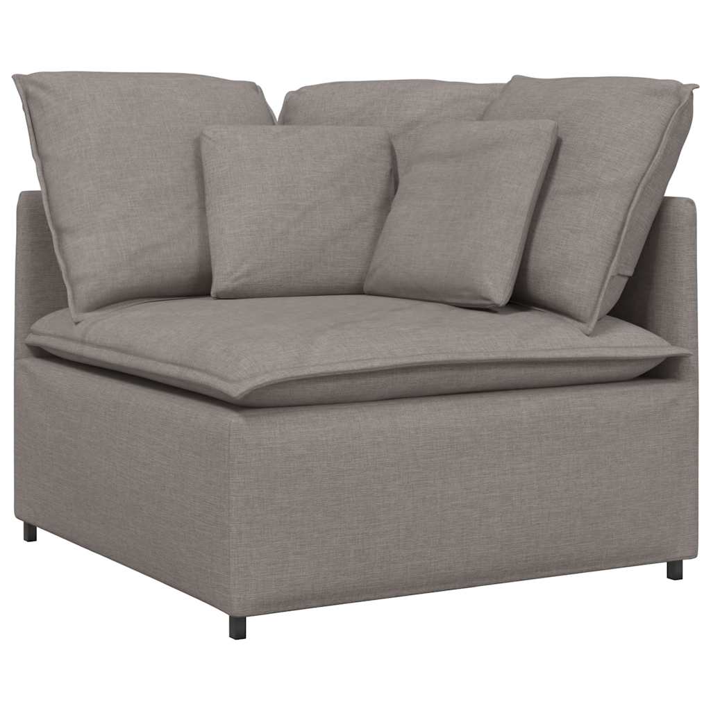 vidaXL Modulaire bank met voetenbank en kussens stof taupe afbeelding