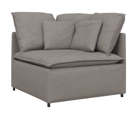 vidaXL Modulares Sofa mit Fu&szlig;hocker Kissen Stoff Taupe