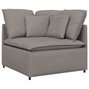 vidaXL Modulares Sofa mit Fu&szlig;hocker Kissen Stoff Taupe