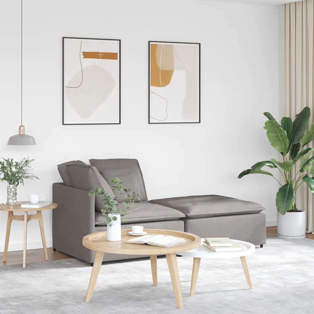 vidaXL modulsofa med fodskammel og hynder stof gråbrun